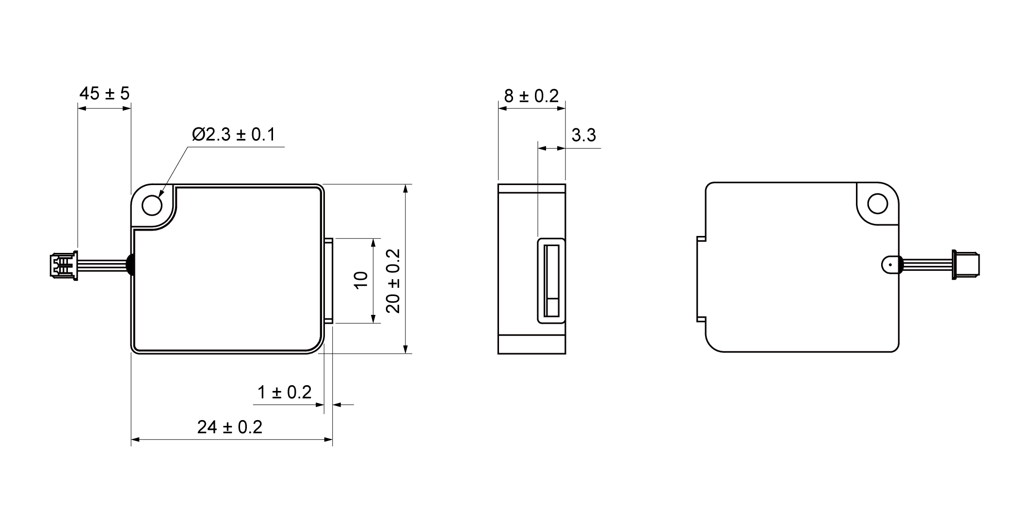 OSS26-2420-8A0.5W8-C Mechanical Drawing